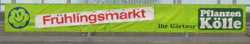 Spannbandwerbung bzw Brückenwerbung Pflanzen Kölle