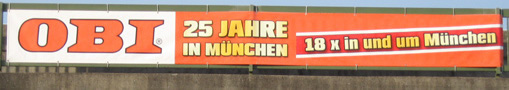 Brueckenbanner Spannbandwerbung bzw Brückenwerbung Obi