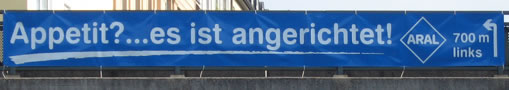 Spannbandwerbung bzw Brückenwerbung Aral